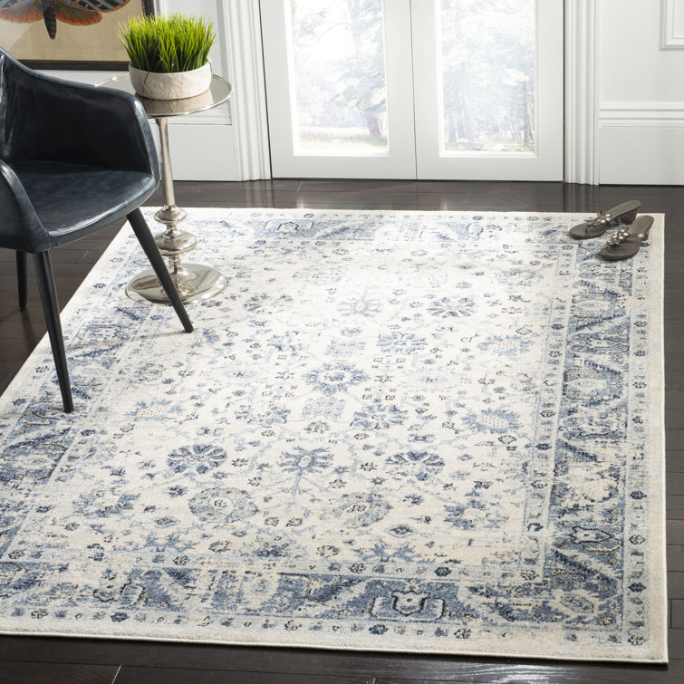 Charlton Home® Jase Oriental Ivory/Blue Area Rug & Reviews Wayfair